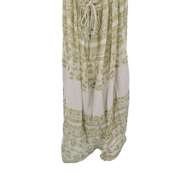 Free People Womens Boho Maxi Dress Halter Open Back Tiered Sz XS Green Cotton - Picture 14 of 16